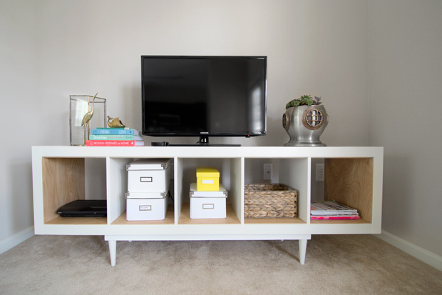 Ikea Expedit TV Stand with Birch Plywood - Dorsey Designs
