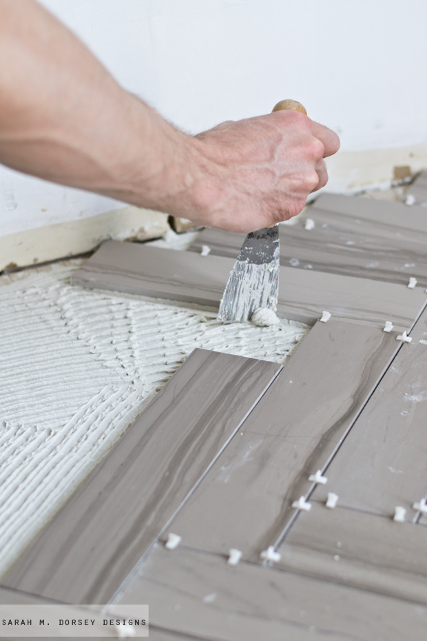 How To Install Herringbone Marble Tile, How To Set Out Herringbone Tiles