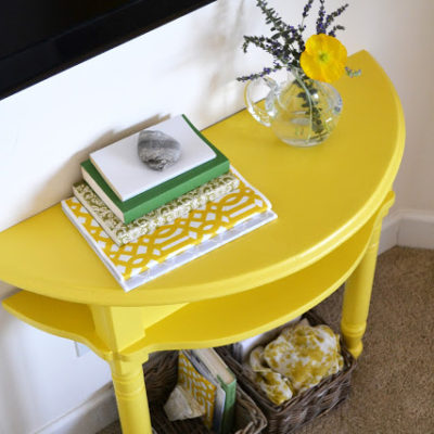 Yellow Console Table for Master Bedroom