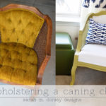 Chartreuse and White Caning Chair Finished!
