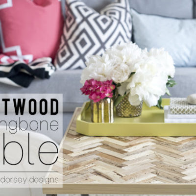 Herringbone Driftwood Table