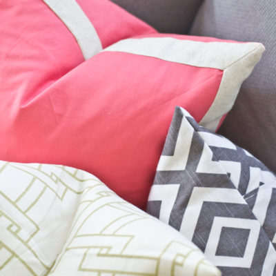 Coral and Bold Pattern | Pillow Shams for the Sofa