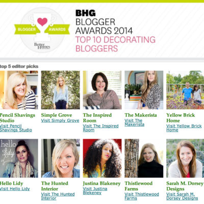 Better Homes and Gardens Blogger Awards Top 10 Decorating Blogs