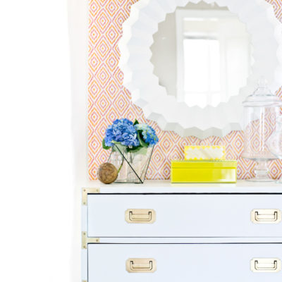 White + Brass Campaign Dresser + Game Changing Tips for Painting Furniture