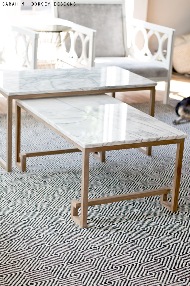 Nesting tables marble top discount