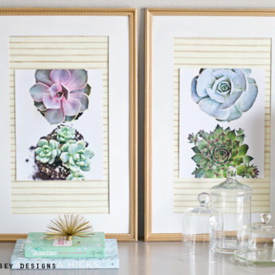 Grasscloth Mat + Succulent Prints + Walls Republic