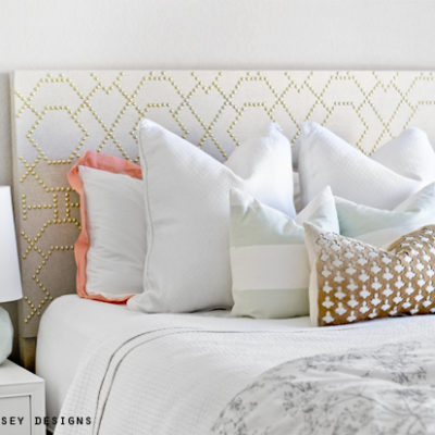 Nailhead Metallic Linen Headboard | Tutorial