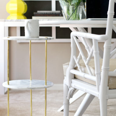 Marble, Brass Side Table | Before + After