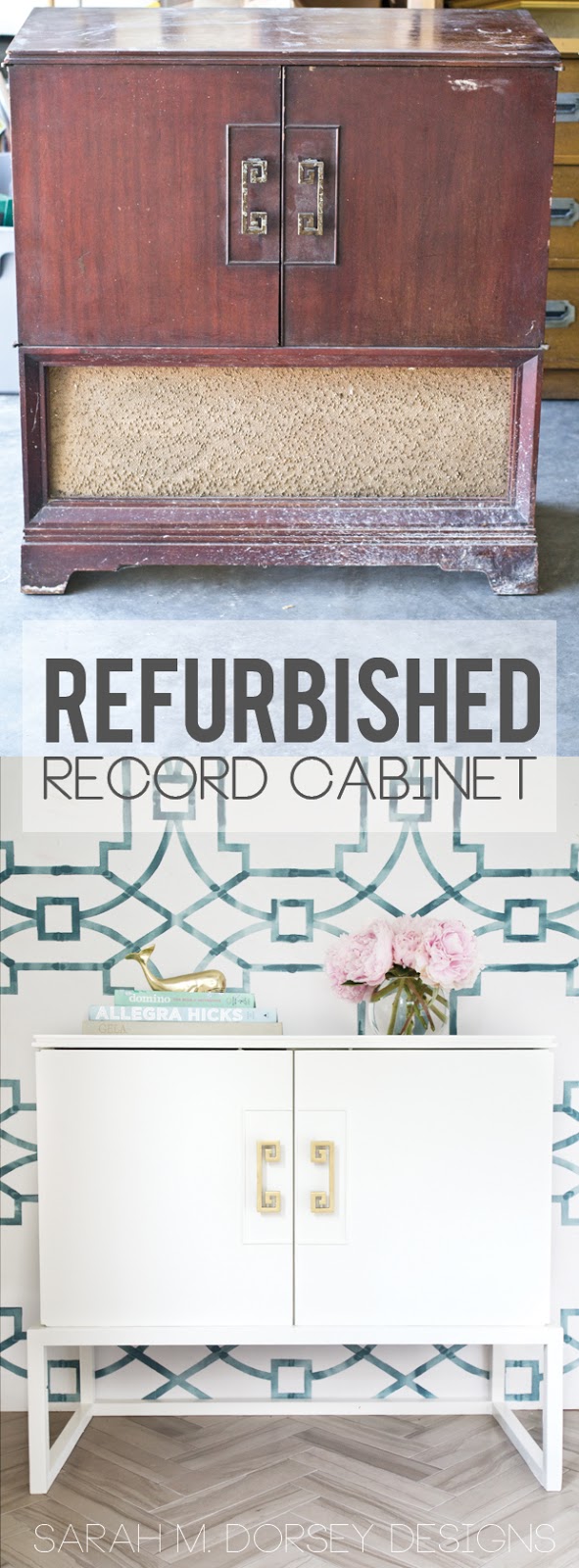 Refurbished Record Cabinet Before After Dorsey Designs