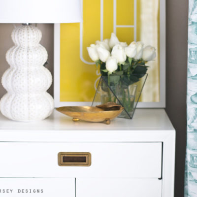 White Campaign Nightstands | Before + After