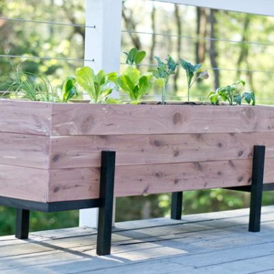 Cedar Mid Century Modern Planter